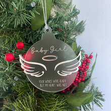 Load image into Gallery viewer, Angel Wings Christmas Memorial Ornament
