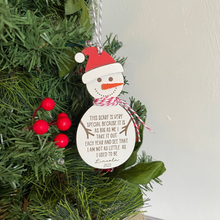 Load image into Gallery viewer, Children&#39;s Height Snowman Christmas Ornament
