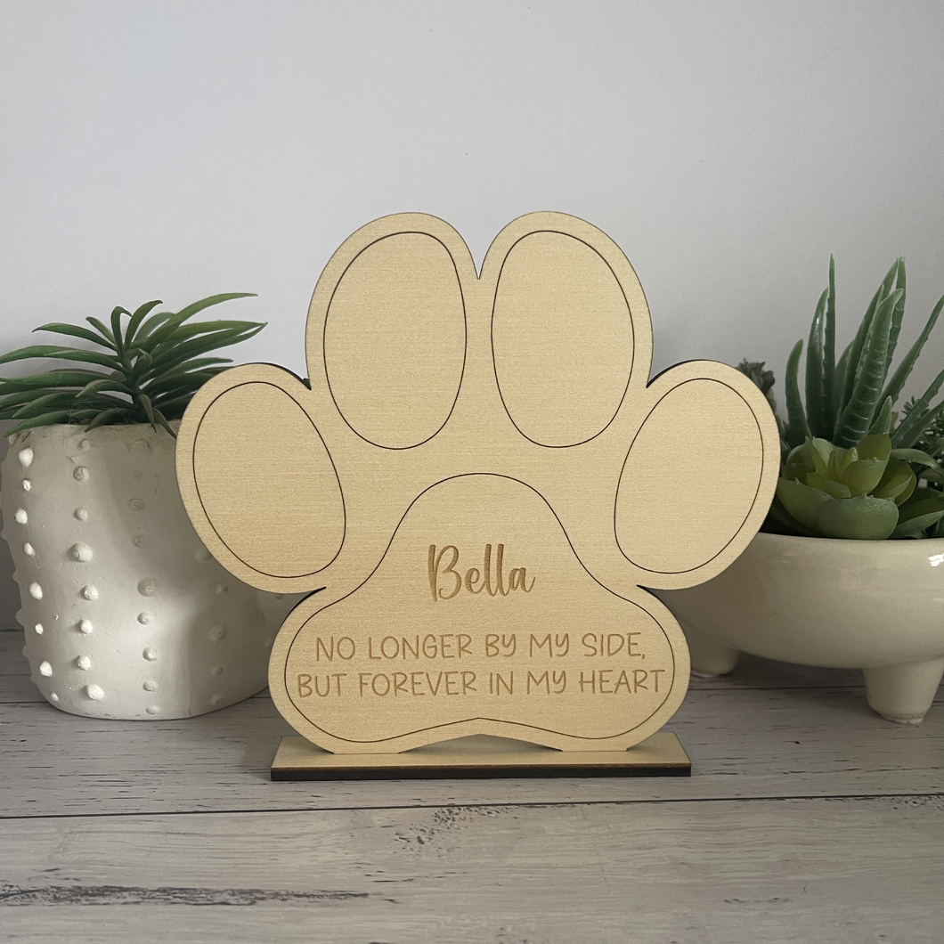 Pet Paw Print Memorial Plaque