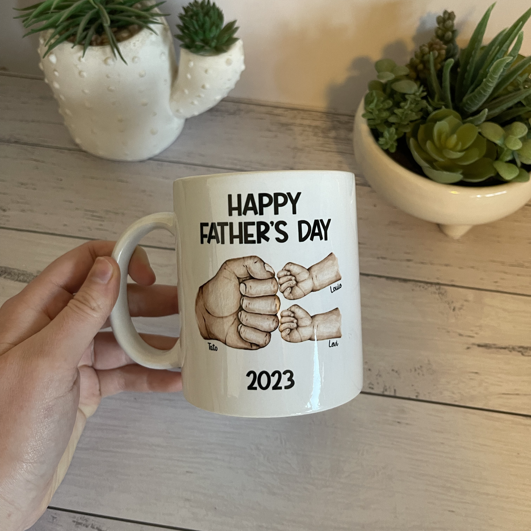 Personalised Father's Day Fists Mug