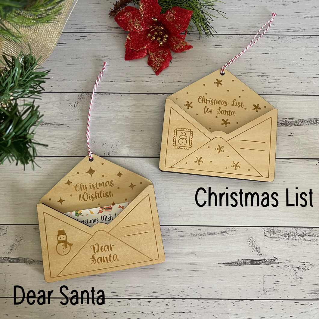 Christmas Wishlist Envelope Ornament