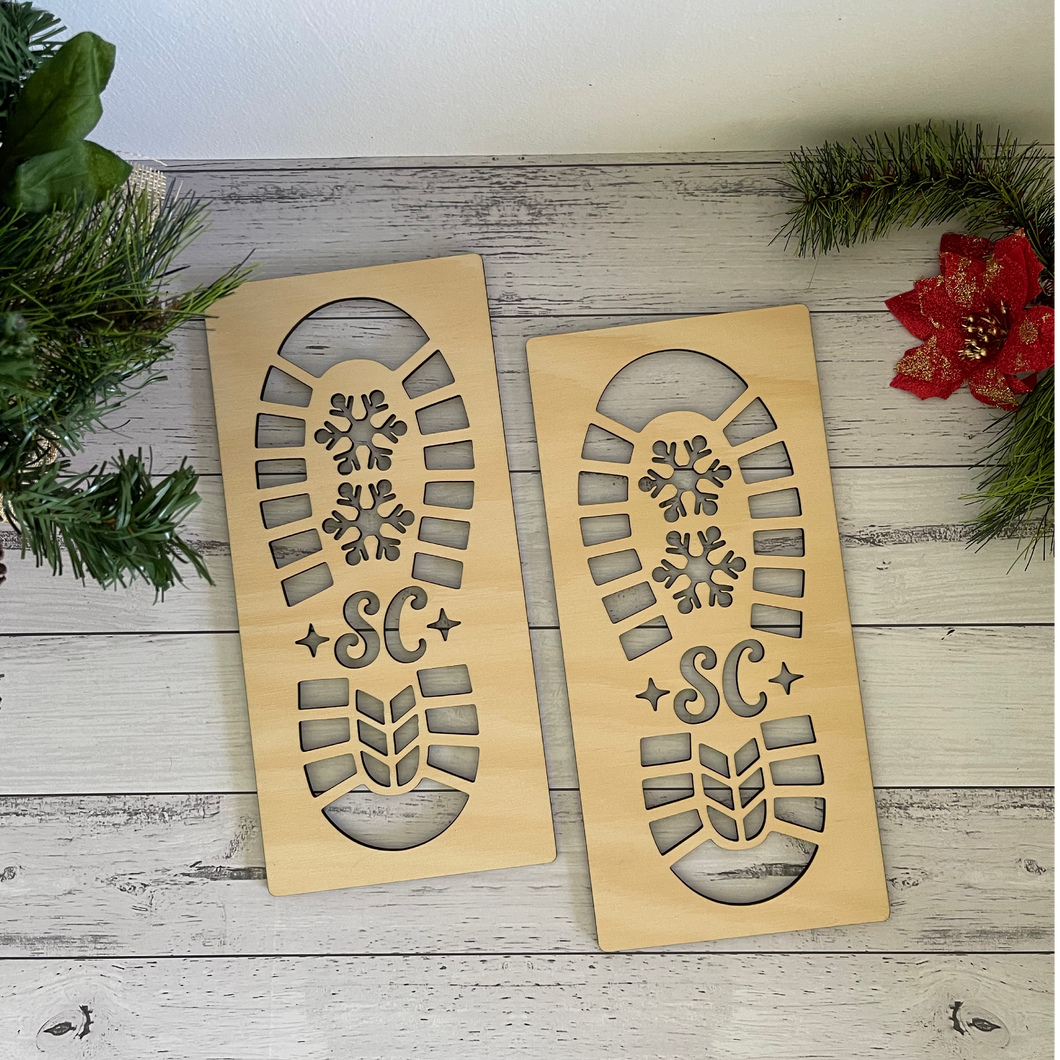 Santa's Footprints Stencil