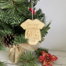 Load image into Gallery viewer, Baby Bodysuit Birth Stat Christmas Ornament
