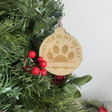 Load image into Gallery viewer, Forever In My Heart Pet Memorial Christmas Bauble
