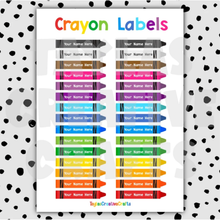 Load image into Gallery viewer, Children’s Crayon Labels for School
