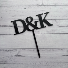 Load image into Gallery viewer, Custom Initials Cake Topper | Personalised Wedding Cake Topper | Monogram Anniversary Topper
