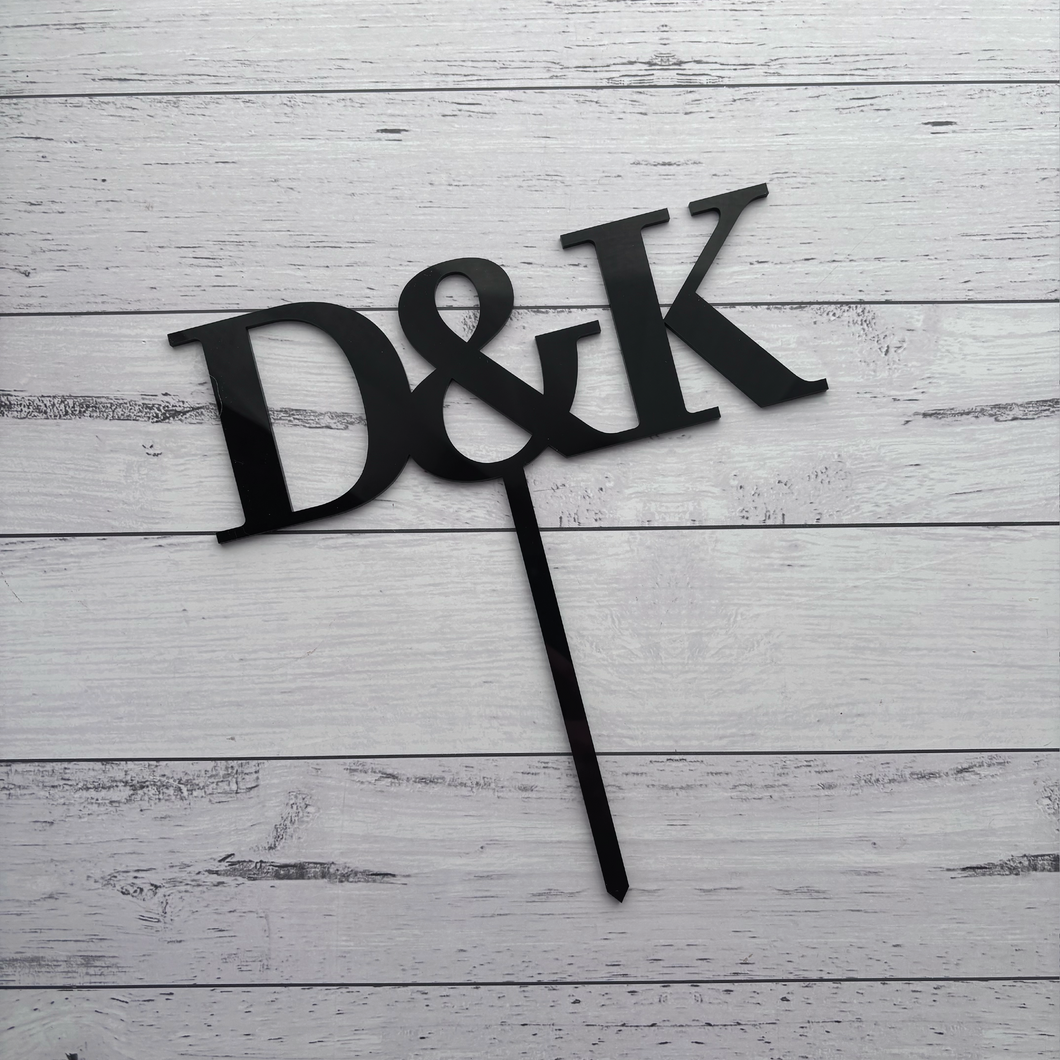 Custom Initials Cake Topper | Personalised Wedding Cake Topper | Monogram Anniversary Topper