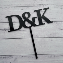 Load image into Gallery viewer, Custom Initials Cake Topper | Personalised Wedding Cake Topper | Monogram Anniversary Topper
