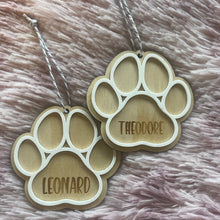 Load image into Gallery viewer, Wooden Paw Print Ornament
