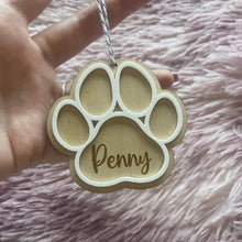 Load image into Gallery viewer, Wooden Paw Print Ornament
