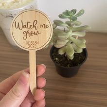 Load image into Gallery viewer, Custom Baby Shower &#39;Watch Me Grow&#39; Plant Stakes
