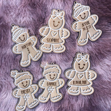 Load image into Gallery viewer, Personalised Gingerbread Christmas Tree Ornaments
