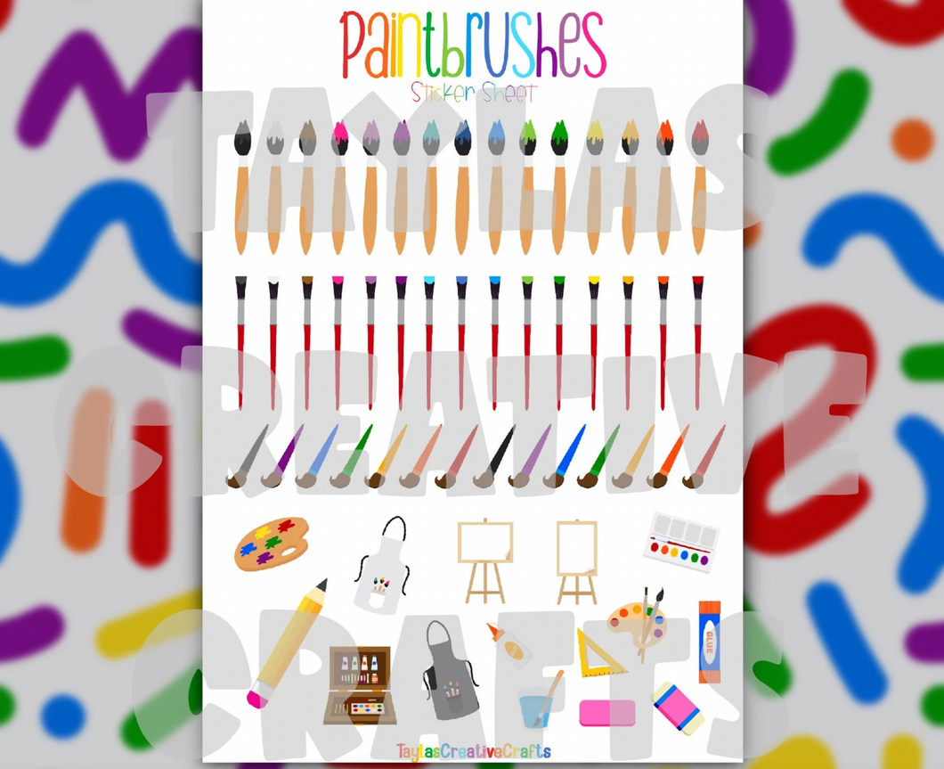 Paintbrush Sticker Sheet