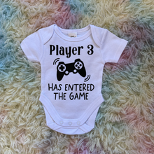 Load image into Gallery viewer, Player 3 Has Entered The Game Bodysuit - Baby Announcement
