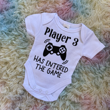 Load image into Gallery viewer, Player 3 Has Entered The Game Bodysuit - Baby Announcement
