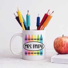 Load image into Gallery viewer, Teacher Monogrammed Crayon Mug
