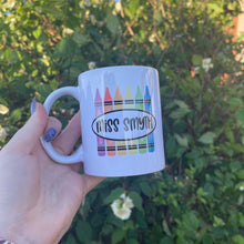 Load image into Gallery viewer, Teacher Monogrammed Crayon Mug
