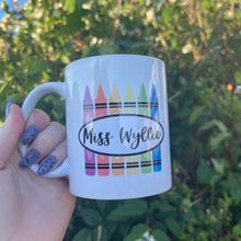 Load image into Gallery viewer, Teacher Monogrammed Crayon Mug
