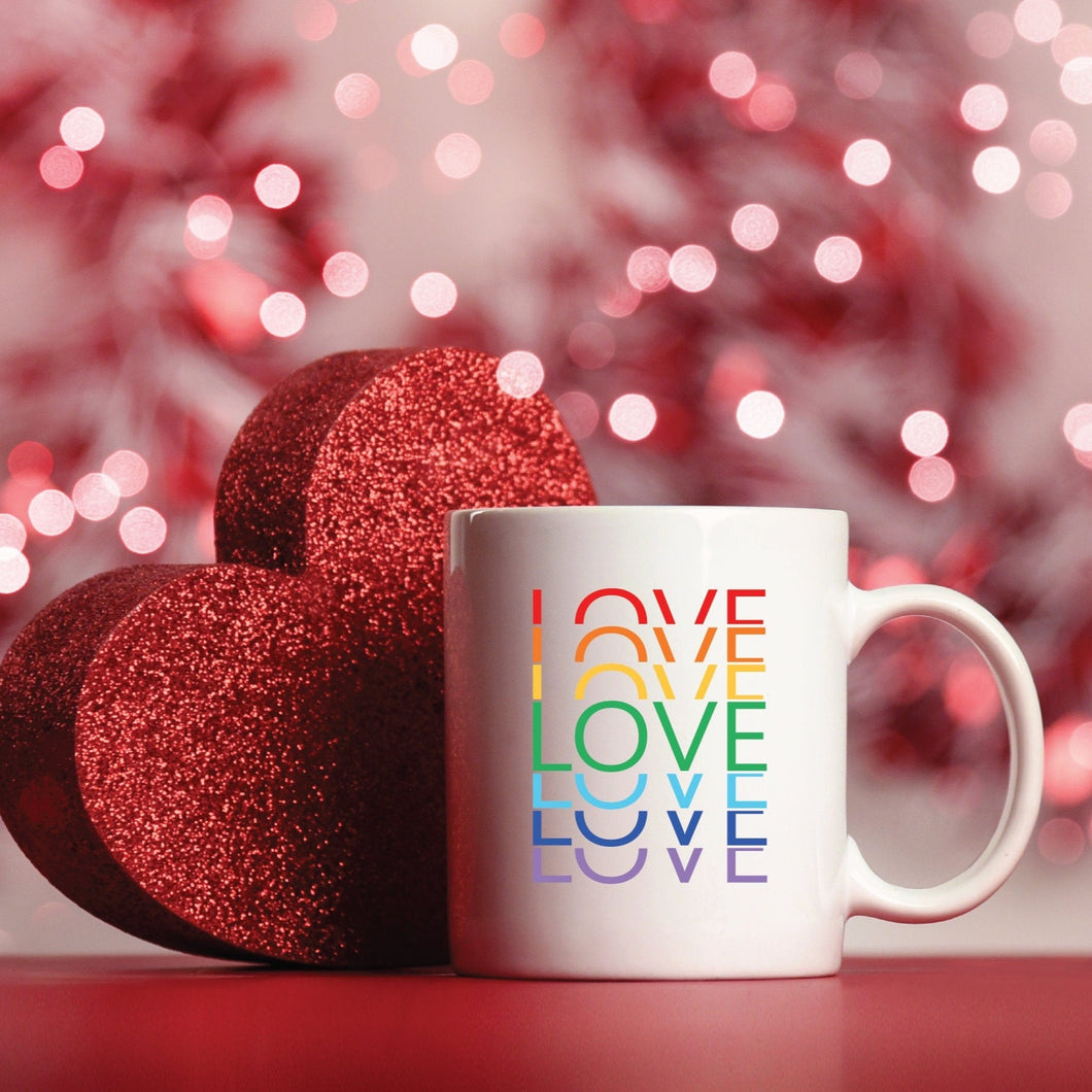 Rainbow Love Equality Valentines Mug