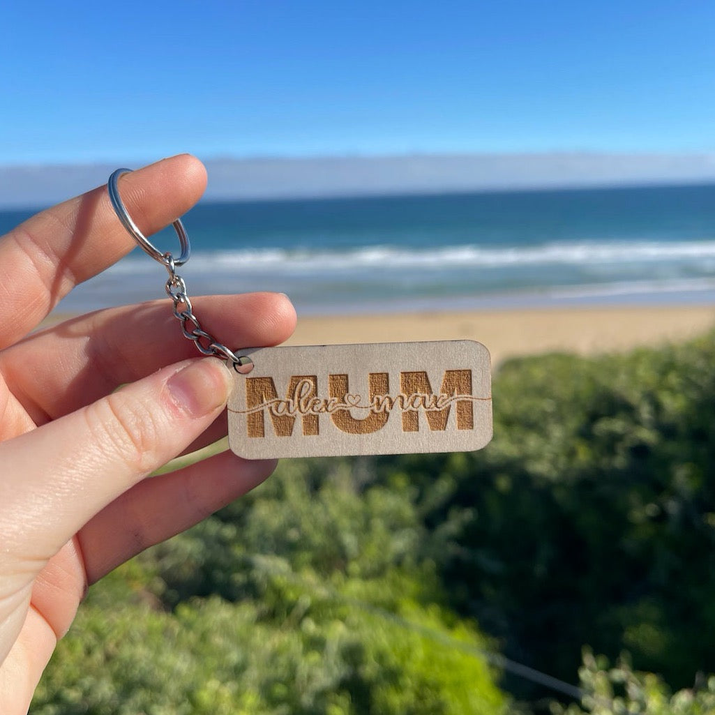 Wooden Mother's Day Keychain for Mum's, Nana's, Grandma's etc.