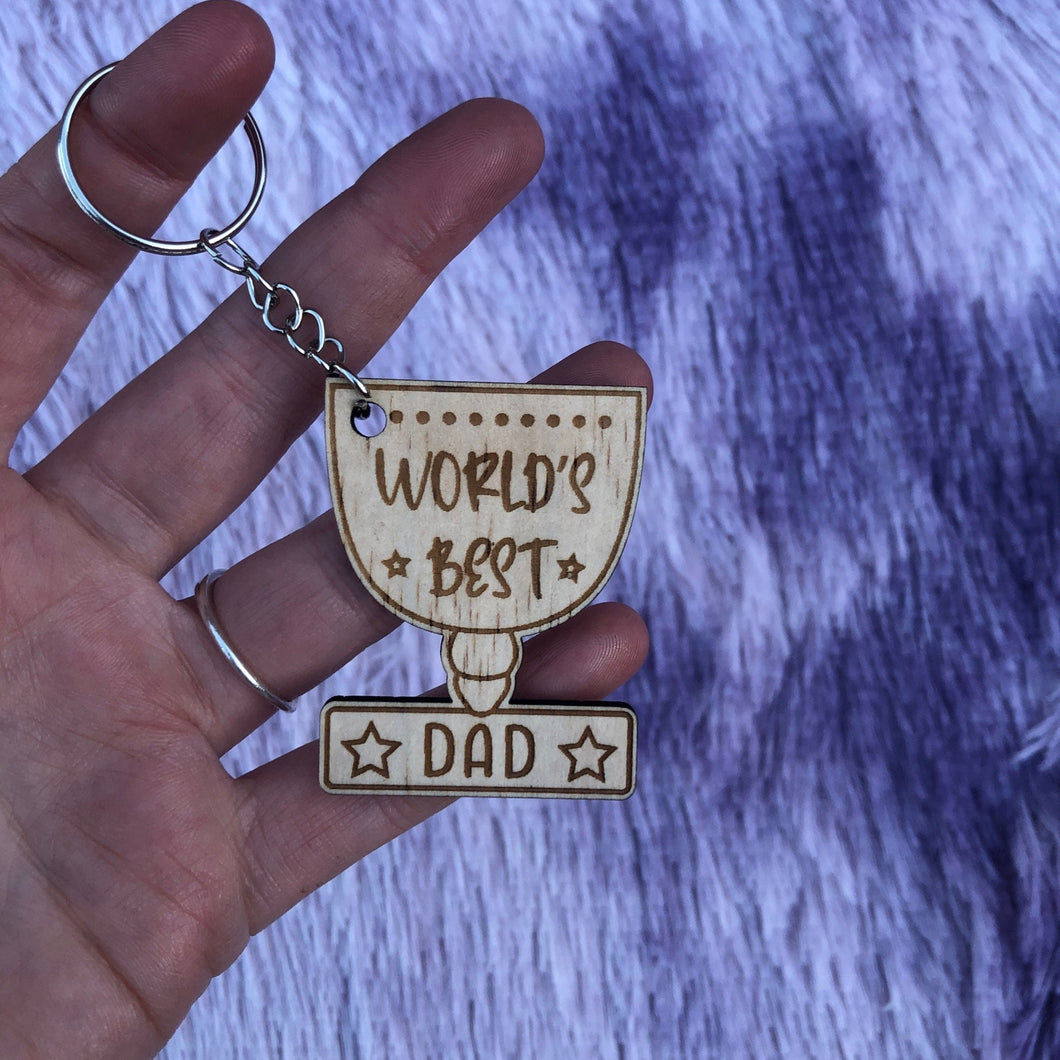 Dad and Grandpa Trophy Keychain