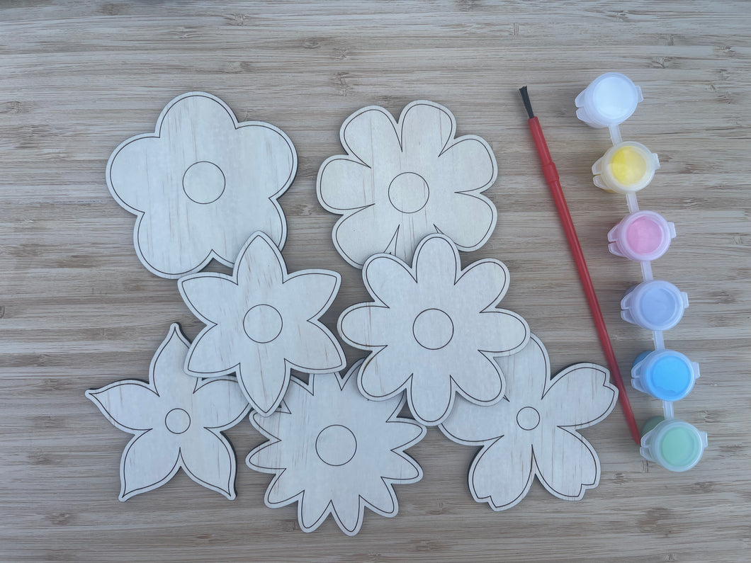 DIY Wooden Painted Flowers