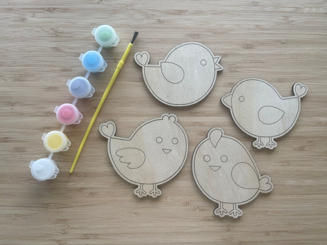 DIY Wooden Painted Birds