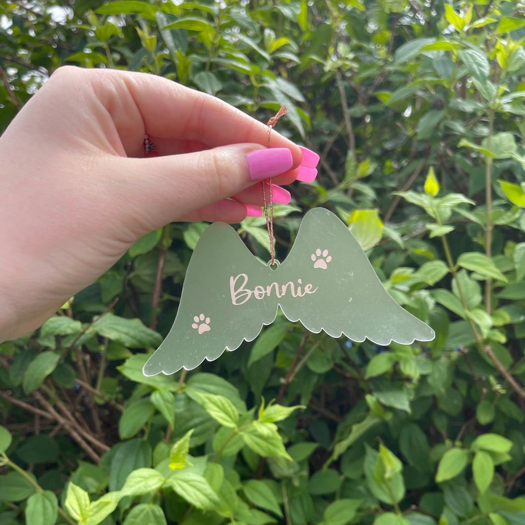 Frosted Angel Wings Christmas Bauble